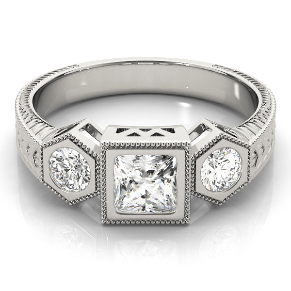 Square Three-Stone Princess Diamond Engagement Ring · 0.99 ct tw