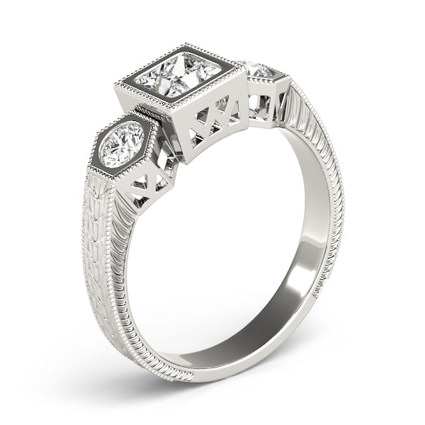 Square Three-Stone Princess Diamond Engagement Ring · 2.16 ct tw