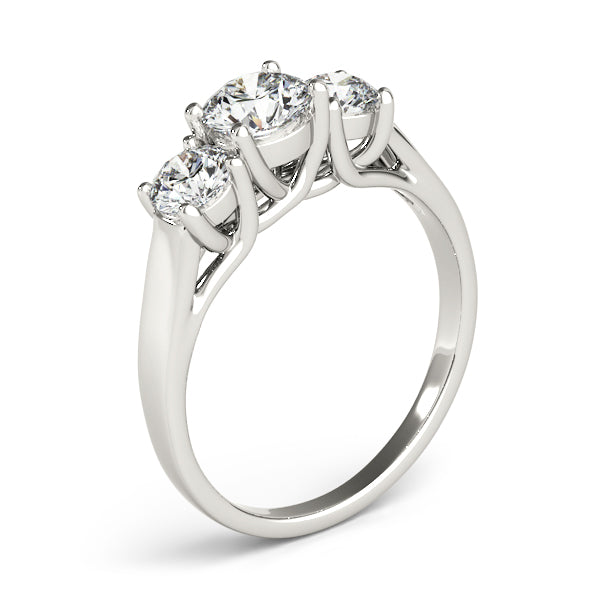 Round Three-Stone Diamond Engagement Ring · 0.49 ct tw