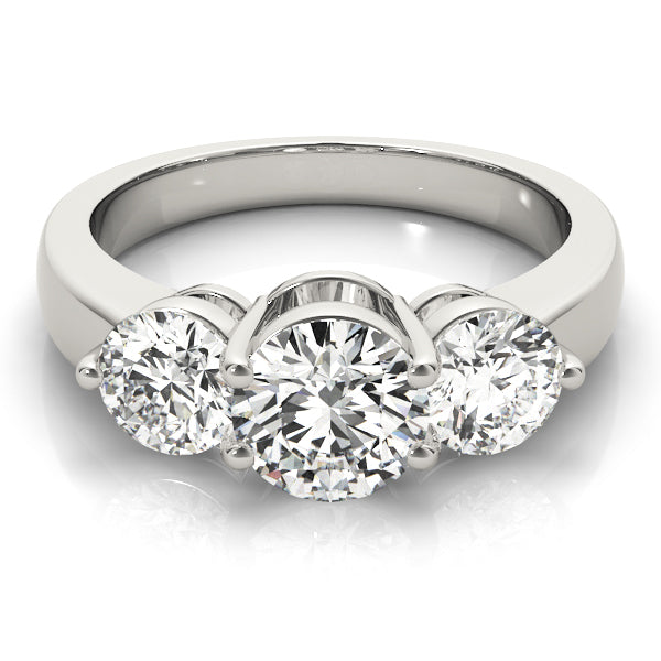 Round Three-Stone Diamond Engagement Ring · 3.00 ct tw