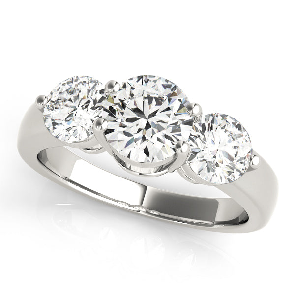 Round Three-Stone Diamond Engagement Ring · 3.00 ct tw