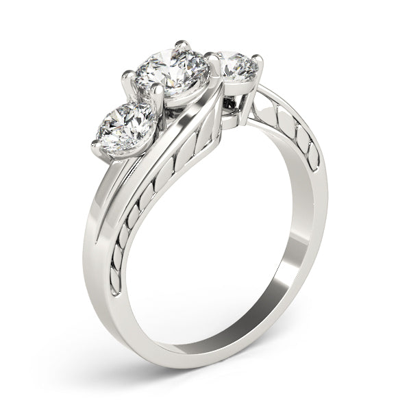 Round Three-Stone Diamond Engagement Ring · 0.49 ct tw