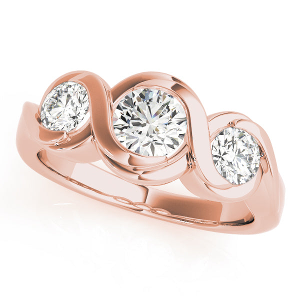 Round Three-Stone Diamond Engagement Ring · 0.49 ct tw