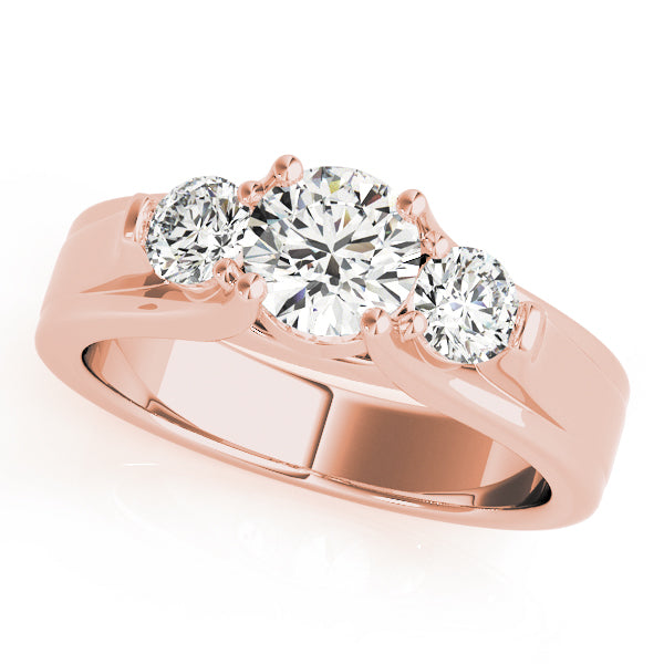 Round Three-Stone Diamond Engagement Ring · 1.01 ct tw