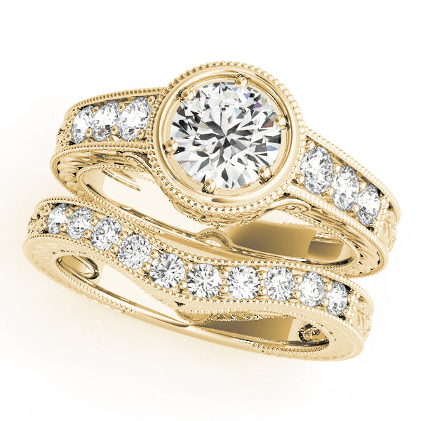 Round Antique Diamond Engagement Ring · 1.11 ct tw
