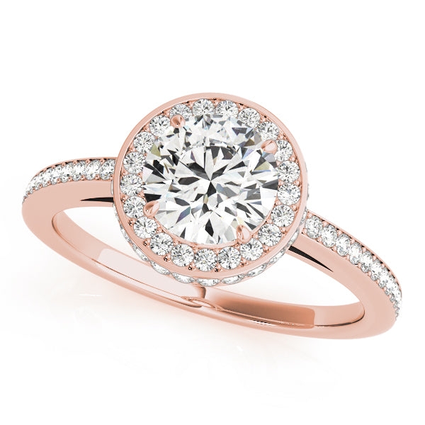 Round Halo Diamond Engagement Ring · 0.90 ct tw