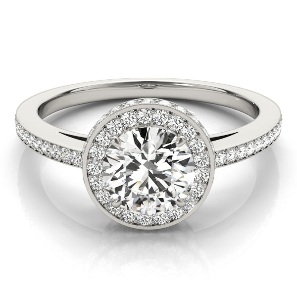 Round Halo Diamond Engagement Ring · 0.90 ct tw