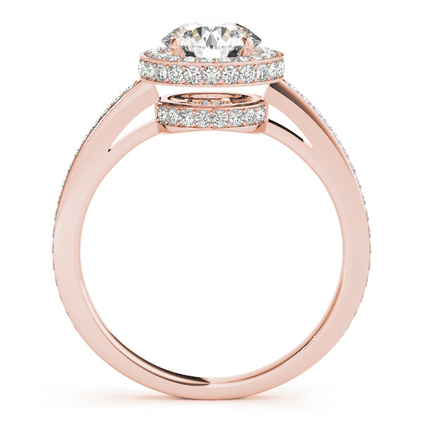 Round Halo Diamond Engagement Ring · 0.90 ct tw