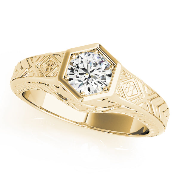 Round Antique Diamond Engagement Ring · 0.66 ct tw