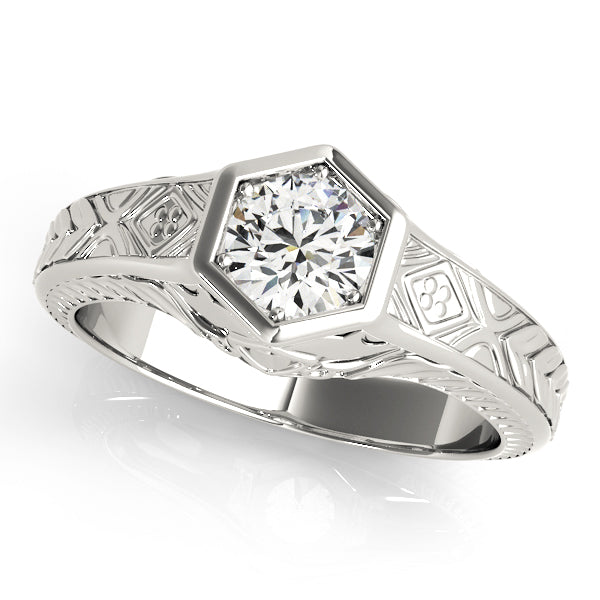 Round Antique Diamond Engagement Ring · 0.66 ct tw