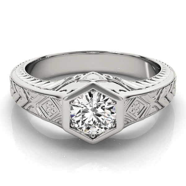 Round Antique Diamond Engagement Ring · 0.66 ct tw