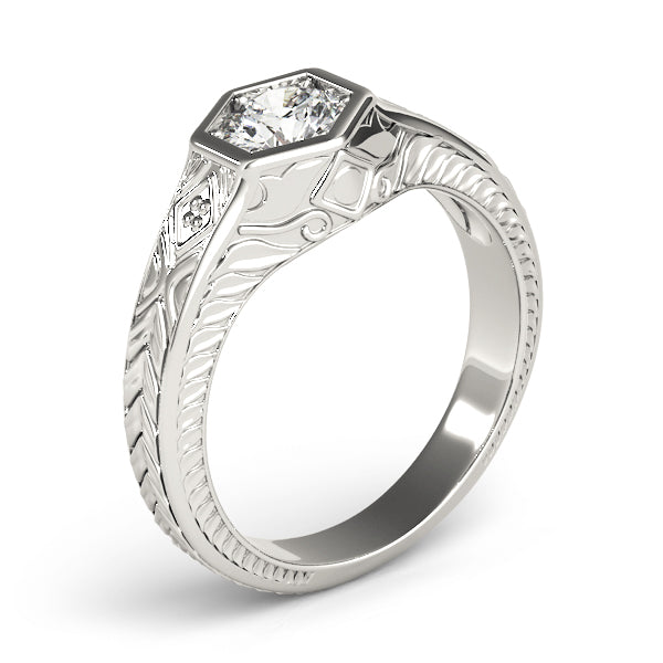 Round Antique Diamond Engagement Ring · 0.66 ct tw