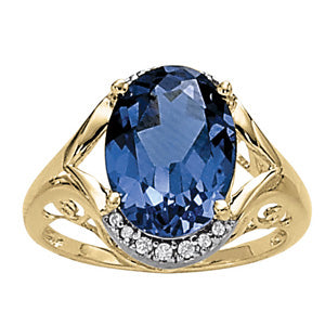 Oval Gemstone Fashion Ring · 0.11 ct tw