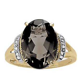 Oval Gemstone Fashion Ring · 0.03 ct tw