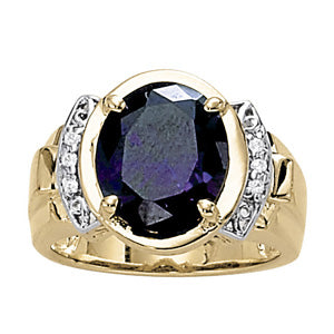Oval Gemstone Fashion Ring · 0.06 ct tw