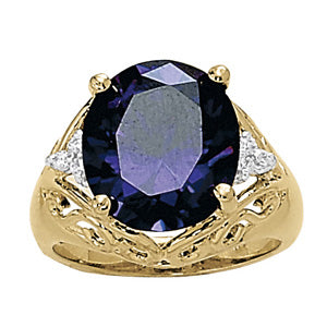 Oval Gemstone Fashion Ring · 0.09 ct tw