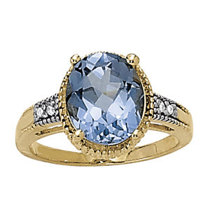 Oval Gemstone Fashion Ring · 0.04 ct tw