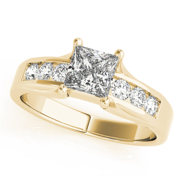 Square Single Row Channel Set Diamond Engagement Ring · 0.81 ct tw