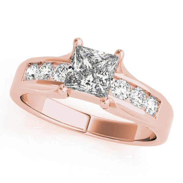 Square Single Row Channel Set Diamond Engagement Ring · 0.81 ct tw