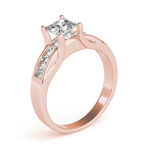 Square Single Row Channel Set Diamond Engagement Ring · 0.81 ct tw