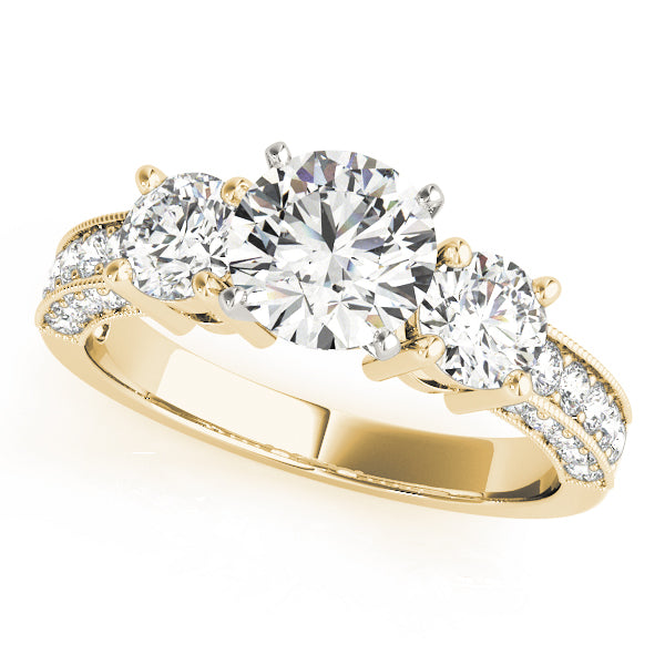 Round Three-Stone Diamond Engagement Ring · 1.10 ct tw