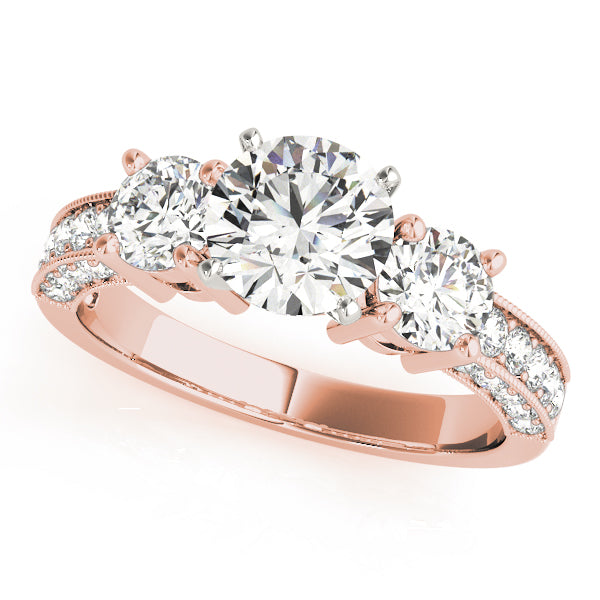 Round Three-Stone Diamond Engagement Ring · 1.10 ct tw