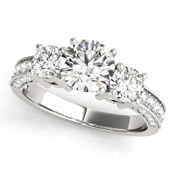 Round Three-Stone Diamond Engagement Ring · 1.10 ct tw