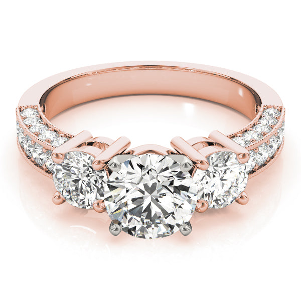 Round Three-Stone Diamond Engagement Ring · 1.10 ct tw