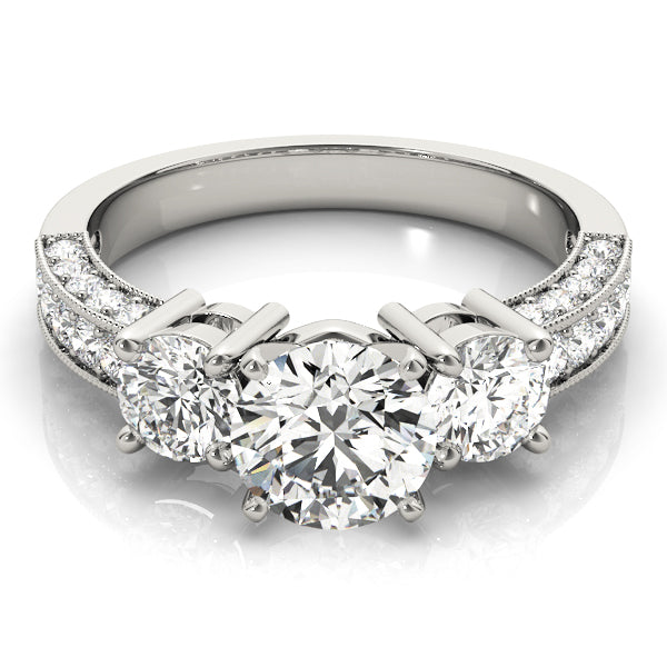 Round Three-Stone Diamond Engagement Ring · 1.10 ct tw