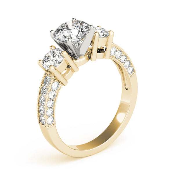 Round Three-Stone Diamond Engagement Ring · 1.10 ct tw