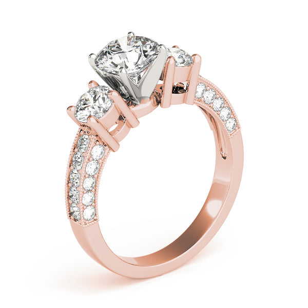 Round Three-Stone Diamond Engagement Ring · 1.10 ct tw