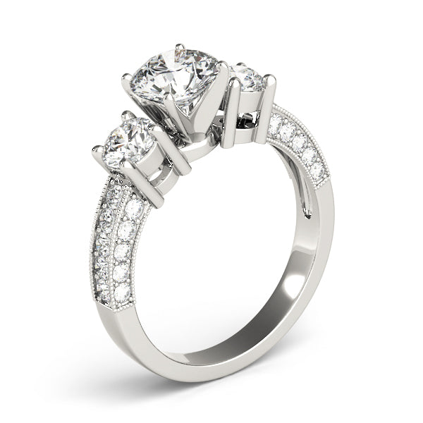Round Three-Stone Diamond Engagement Ring · 1.10 ct tw