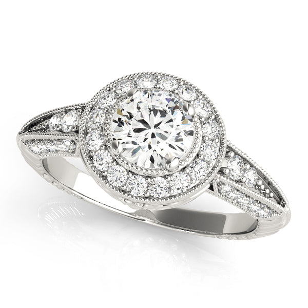 Round Halo Diamond Engagement Ring · 0.84 ct tw