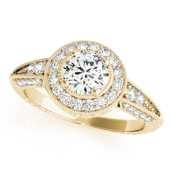 Round Halo Diamond Engagement Ring · 0.84 ct tw