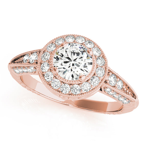 Round Halo Diamond Engagement Ring · 0.84 ct tw