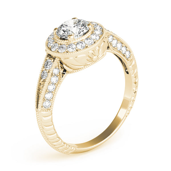 Round Halo Diamond Engagement Ring · 0.84 ct tw