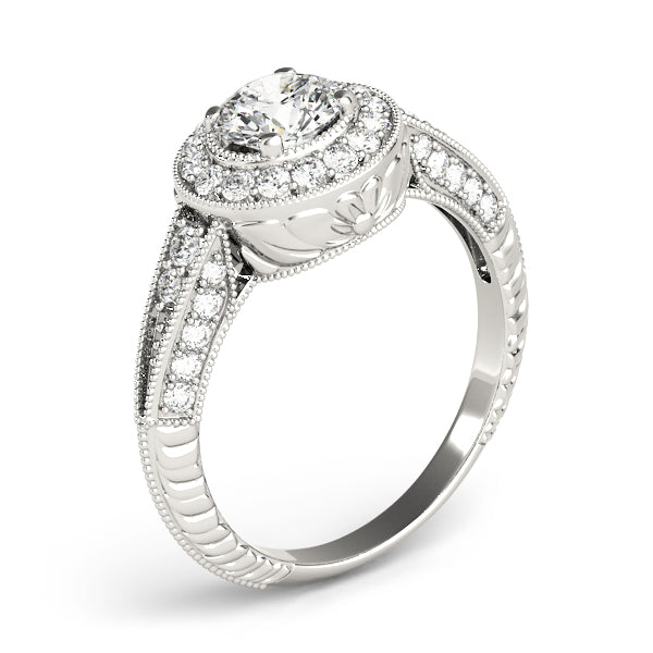 Round Halo Diamond Engagement Ring · 0.84 ct tw