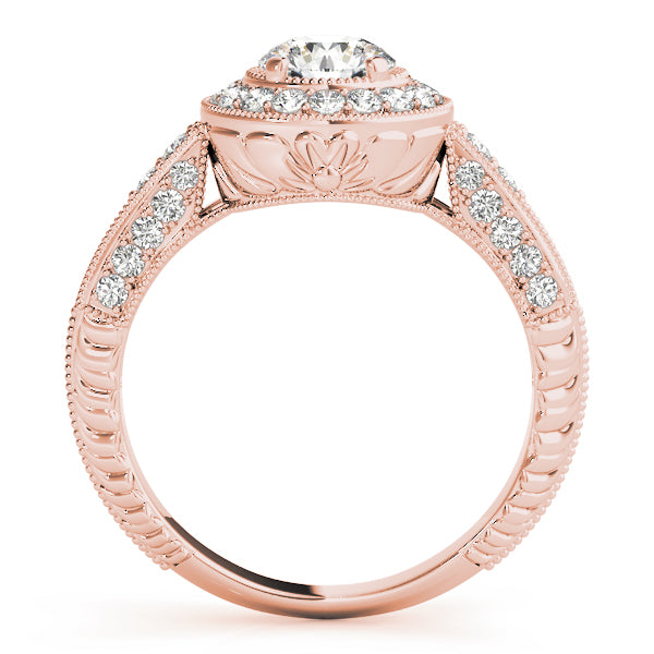 Round Halo Diamond Engagement Ring · 0.84 ct tw