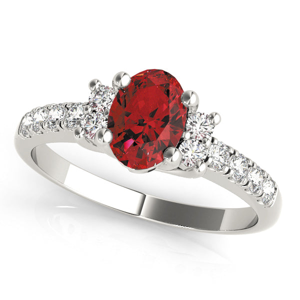 Oval Gemstone Engagement Ring · 0.21 ct tw