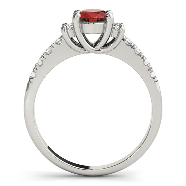 Oval Gemstone Engagement Ring · 0.21 ct tw