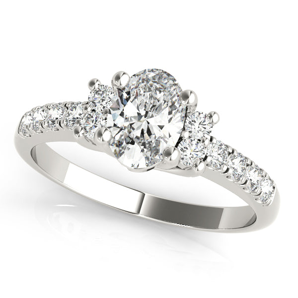 Oval Gemstone Engagement Ring · 0.21 ct tw