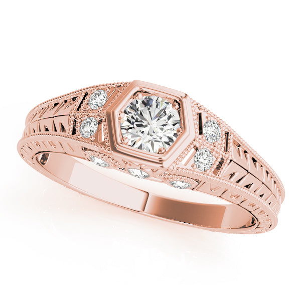 Round Antique Diamond Engagement Ring · 0.34 ct tw