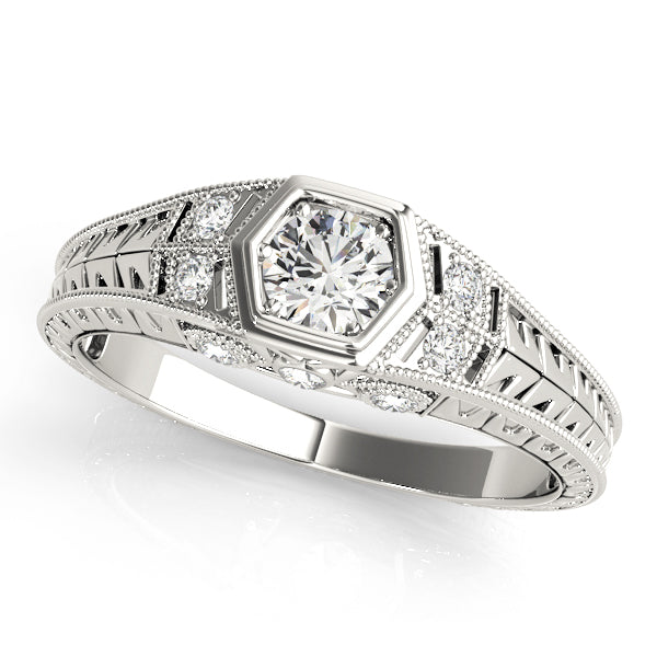 Round Antique Diamond Engagement Ring · 0.34 ct tw
