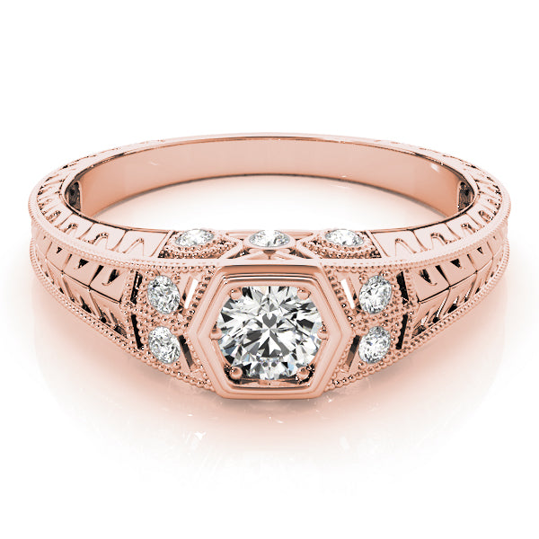 Round Antique Diamond Engagement Ring · 0.34 ct tw