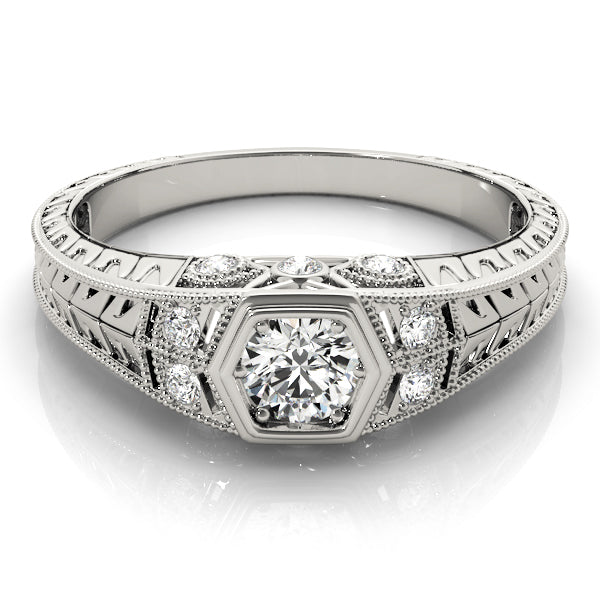 Round Antique Diamond Engagement Ring · 0.34 ct tw