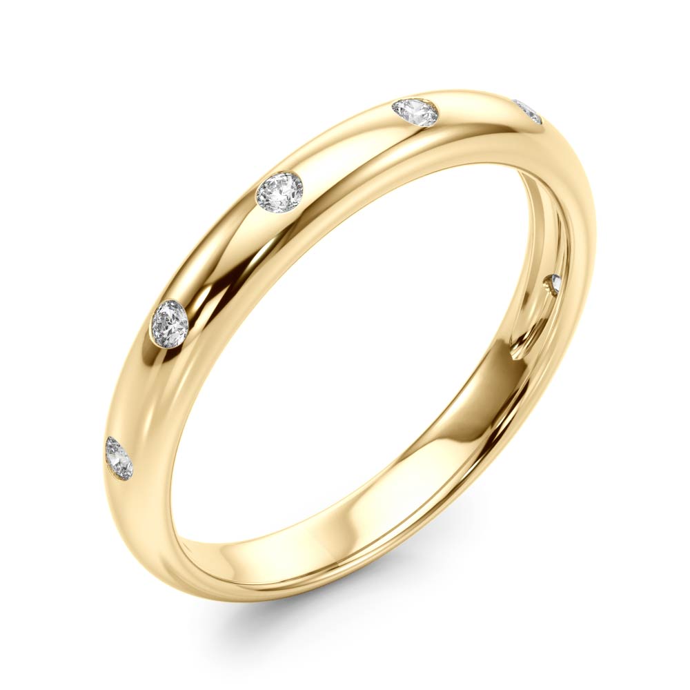 Bezel Set Diamond Wedding Band · 0.10 ct tw