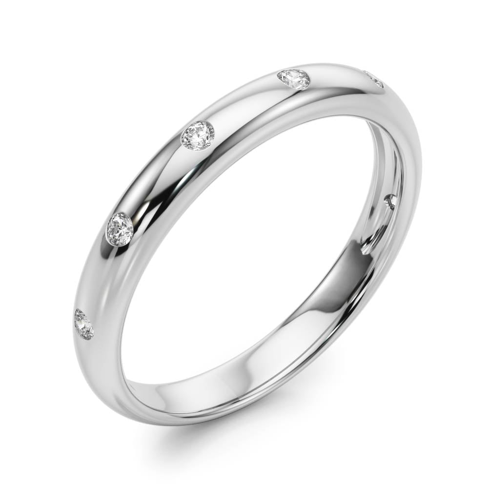 Bezel Set Diamond Wedding Band · 0.10 ct tw