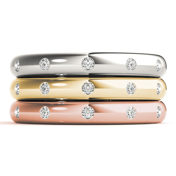 Bezel Set Diamond Wedding Band · 0.10 ct tw