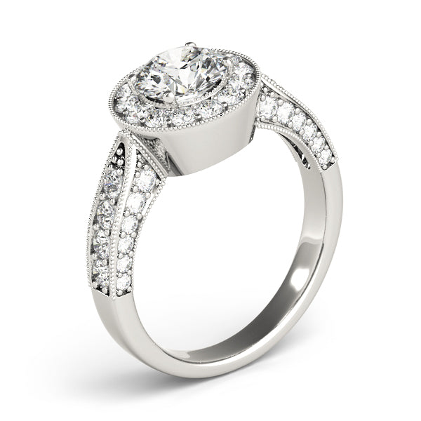 Round Halo Diamond Engagement Ring · 1.77 ct tw