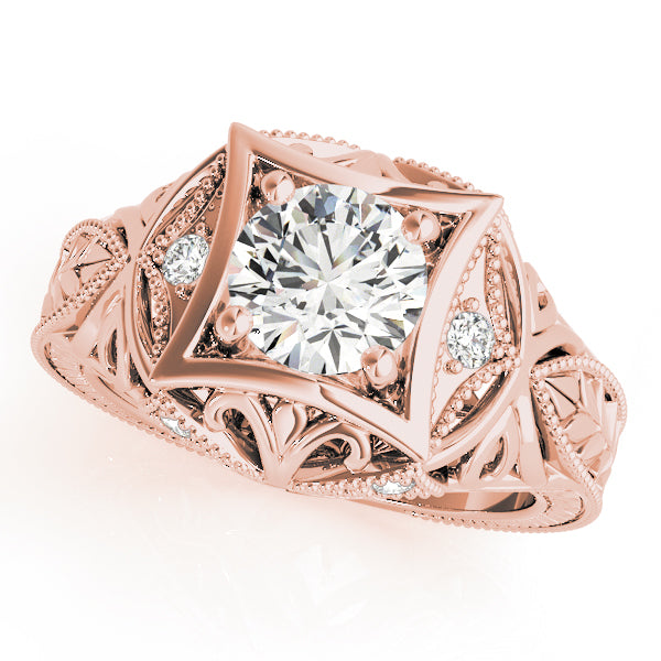Round Antique Diamond Engagement Ring · 1.05 ct tw